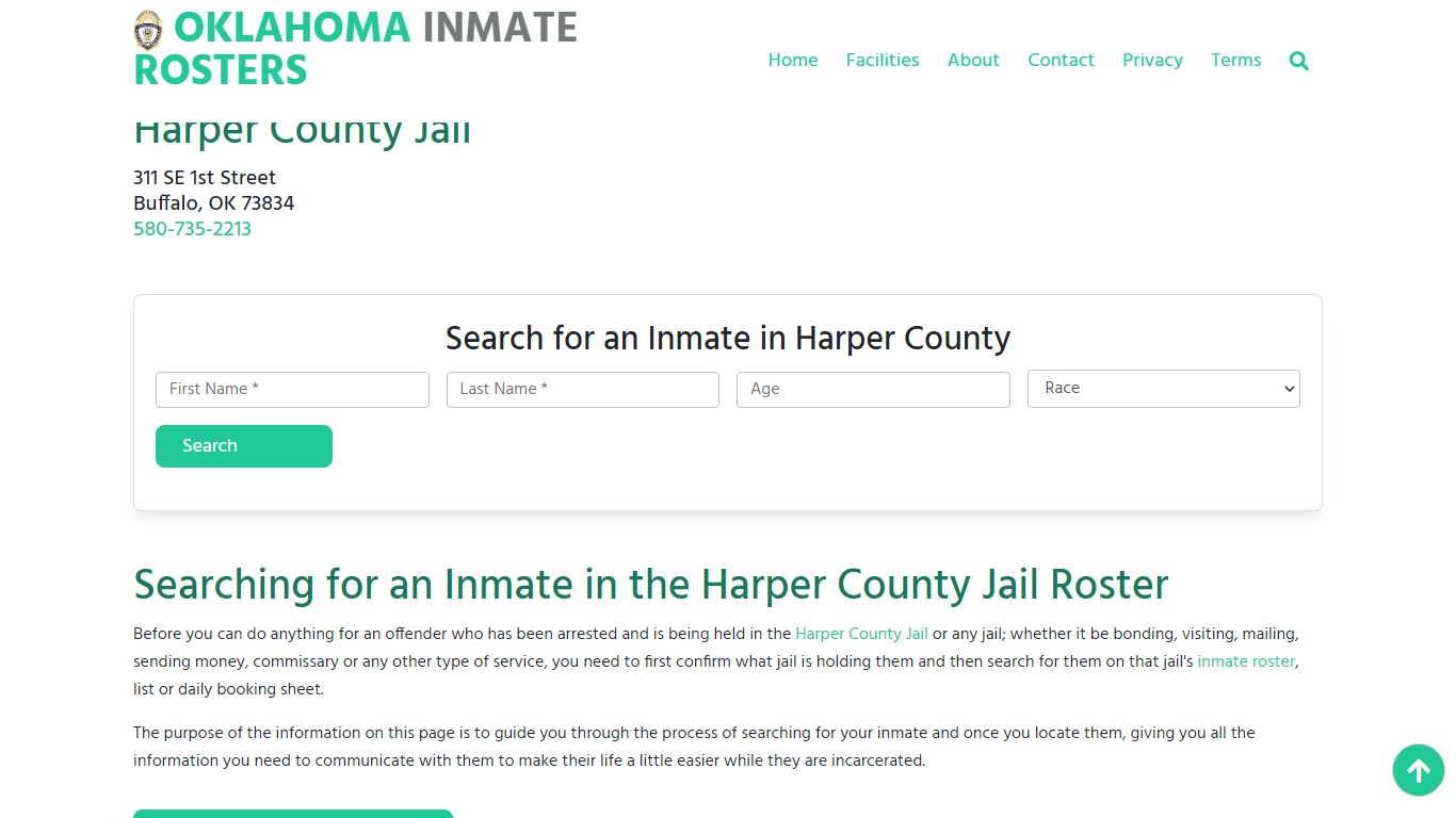 Harper County Jail OK: Inmate Search & Roster